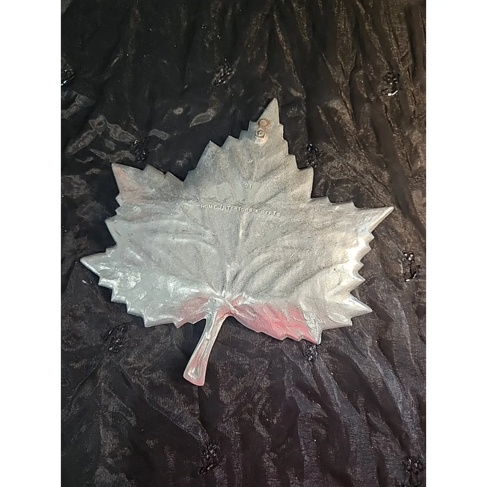 Home Interior Gift Lg Silver Tone Maple Leaf Metal Wall Hanging Table Decor Fall